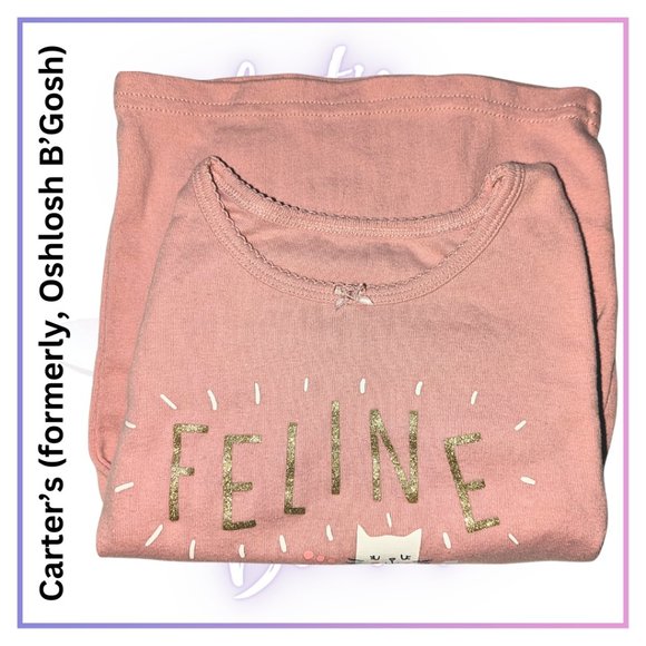 Carter's Girls Top Feline Cat Sleepy Design (Size 5 - See Pic) - Picture 2 of 12